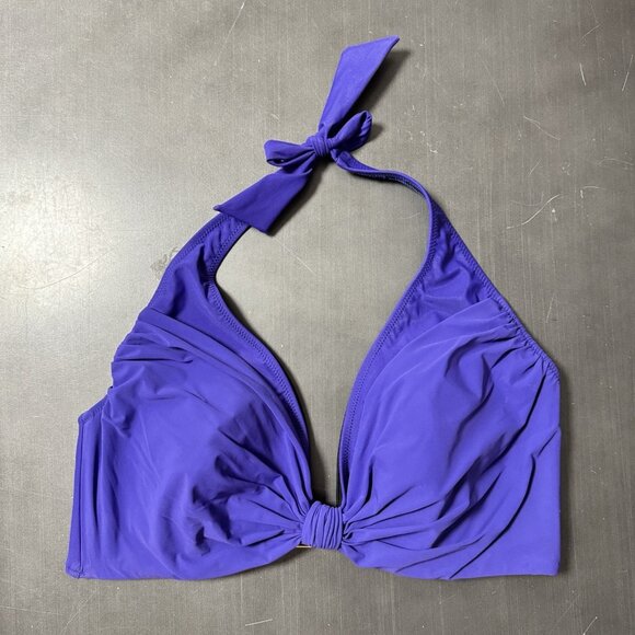 Gottex Swim Halter Bikini 2 Pc Contour Swimsuit Bathing Suit Royal Purple 16 - Picture 2 of 10